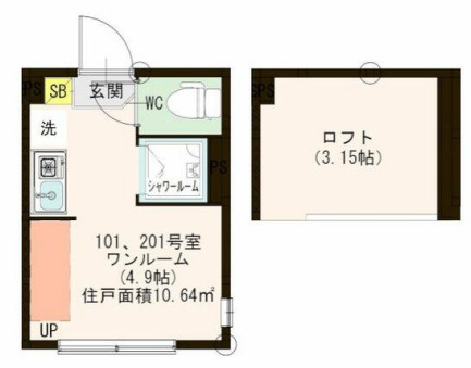 江戸川区西小岩３丁目のアパートの間取り