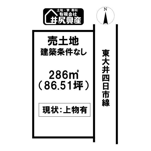 紀の川市東大井　売土地の土地図