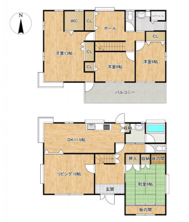東茨城郡茨城町　中古戸建の間取り