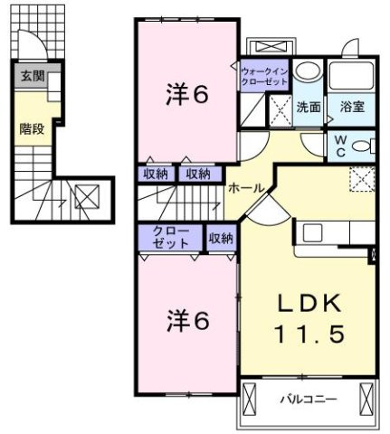 アンジュフランＢの間取り