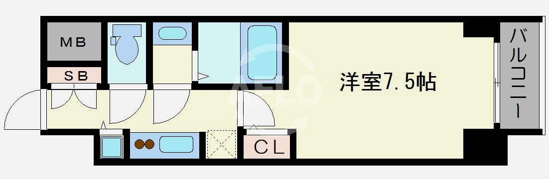 S-RESIDENCE難波Briller の間取り|S-RESIDENCE難波Briller　間取り