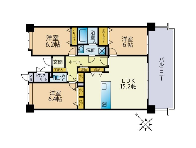 【間取り】 | グランドパレスロイヤルコート大手町☆仲介手数料無料☆