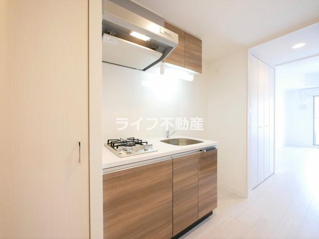 ララプレイス森ノ宮ベーネのキッチン|コンパクトなキッチンで掃除もラクラク