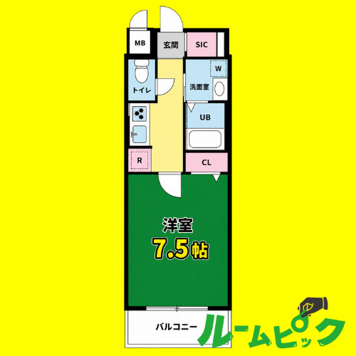 S-RESIDENCE堀田駅前futur(フチュール)　名古屋市賃貸　仲介手数料無料の間取り