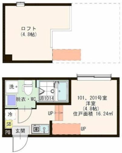 足立区足立１丁目のアパートの間取り