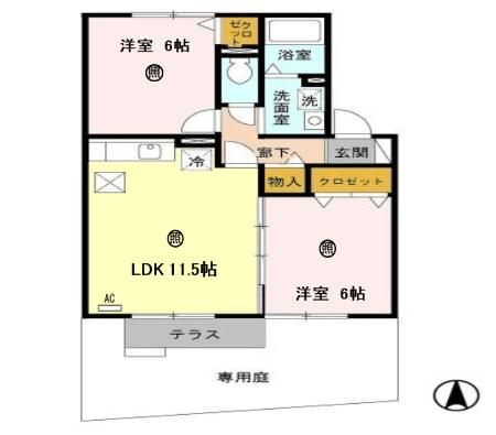 ライフランドスケープ　A棟の間取り