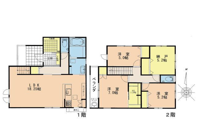 広島市安佐南区上安7丁目　新築一戸建ての間取り