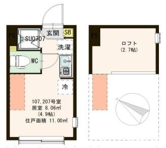 板橋区大山西町のアパートの間取り