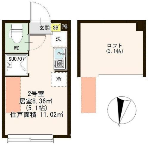板橋区仲町のアパートの間取り