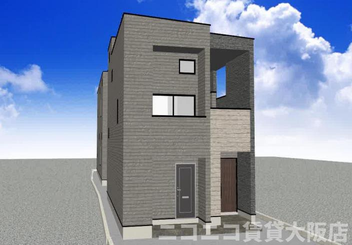 京都市伏見区深草南蓮池町のアパートの外観パース
