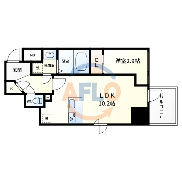 AFFLUENCE難波EASTの間取り|AFFLUENCE難波EAST　間取り