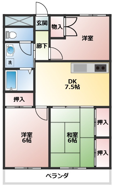 サンライズ津福の間取り