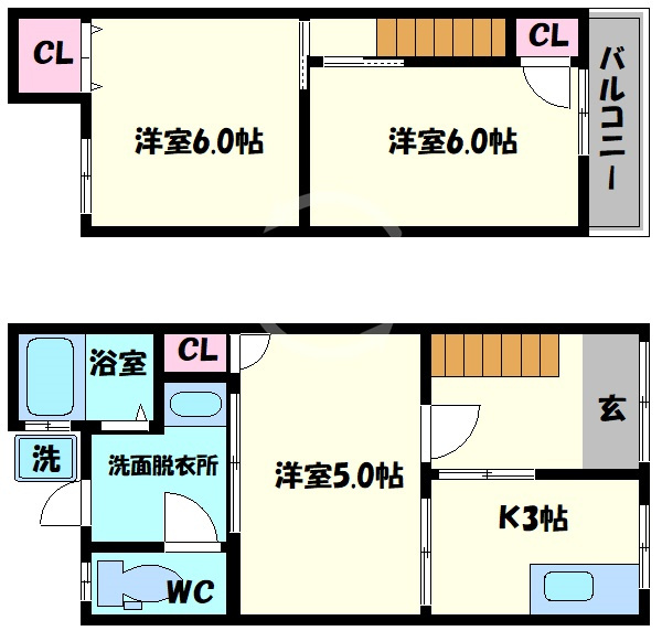 餌差町戸建て　　真田山小学校区の間取り|餌差町戸建て　間取り