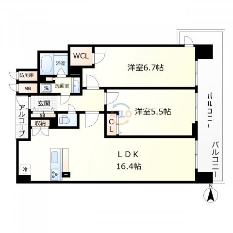 ミラージュパレス四天王寺夕陽丘　五条小学校区の間取り|ミラージュパレス四天王寺夕陽丘　間取り図