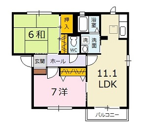 ウッド　ヴィラージュ　B棟の間取り