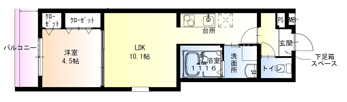 フジパレス上住吉の間取り