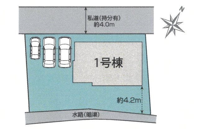 仲介手数料無料　鴻巣市松原4丁目3-59　新築戸建　全１棟の区画図