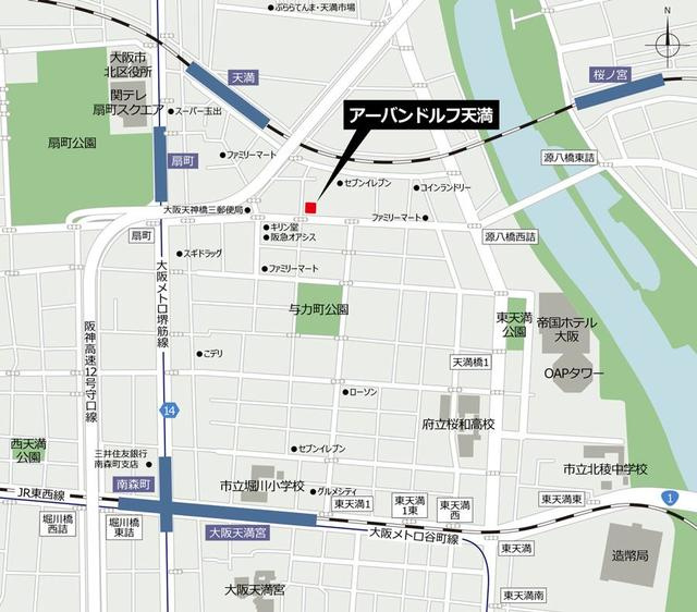 アーバンドルフ天満の地図