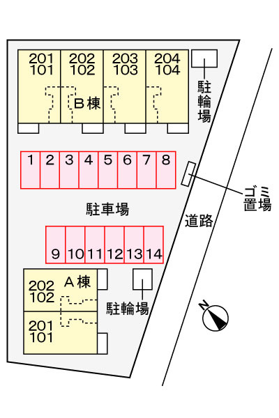 グランソレイユⅡの駐車場|駐車場