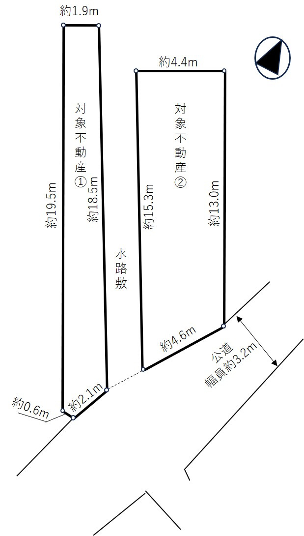 【ヴィレッタの杜】神田一丁目Ａ　土地の土地図|敷地図です
