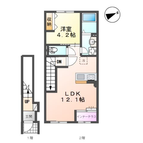 坂戸市薬師町　アパート新築工事の間取り