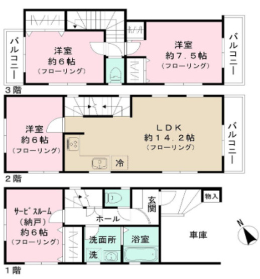 【間取り】 | 船橋3丁目戸建 一戸建-定期借家-