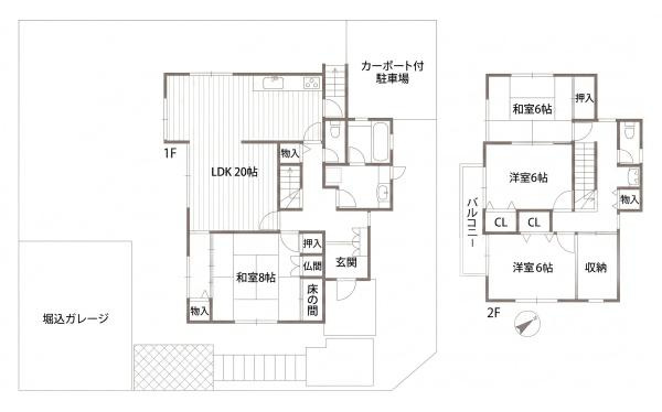 大和郡山市矢田山町の中古一戸建の間取り