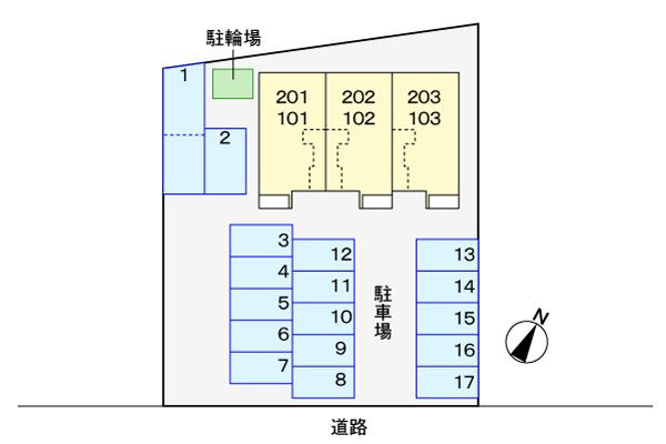 コーポ・すずらんの駐車場