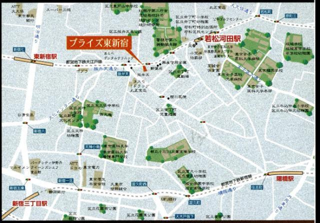 ブライズ東新宿【おとり物件なし】#学生・社会人にオススメ！初期費用分割払いOK！の地図