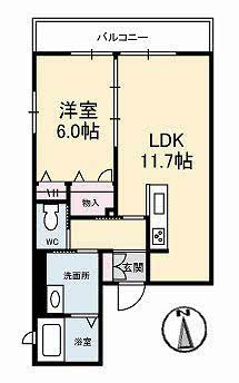 ベレオ西川 の間取り