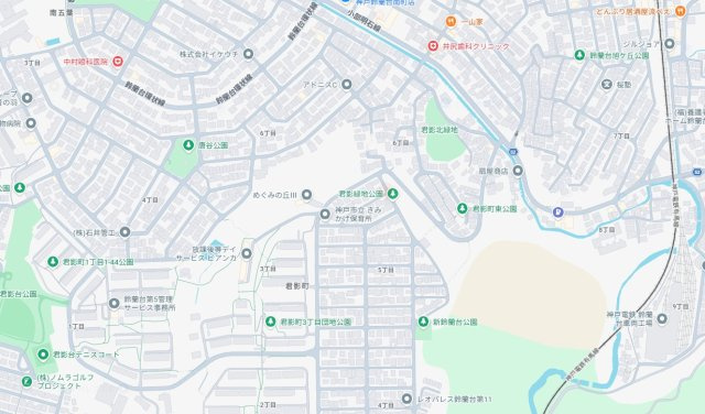 神戸市北区君影町　第7期　新築一戸建ての地図