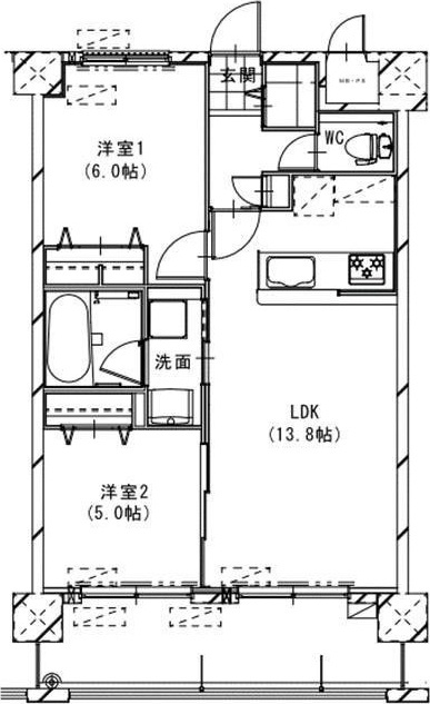 SunCrest西崎の間取り