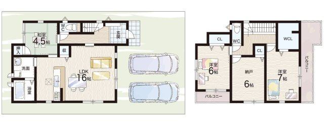 神戸市北区君影町　第7期　新築一戸建ての間取り|2号地