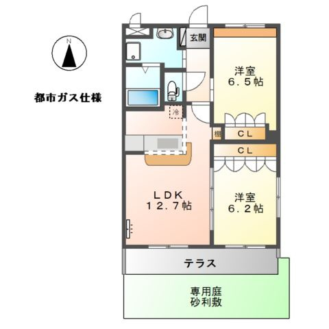 シャン　ドゥ　フルールの間取り