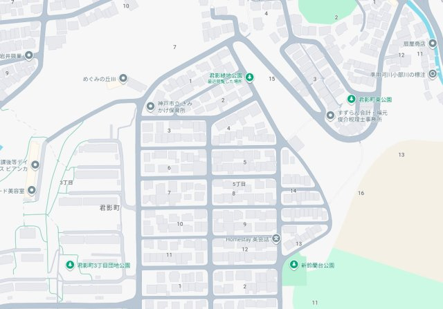 神戸市北区君影町　第2期　新築一戸建ての地図