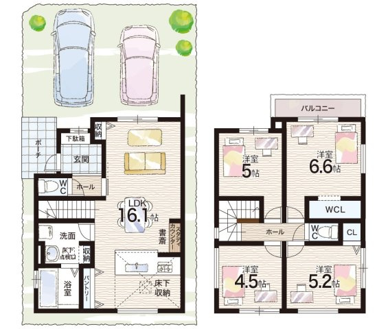 神戸市北区鈴蘭台北町　第2期　新築一戸建ての間取り|2号地