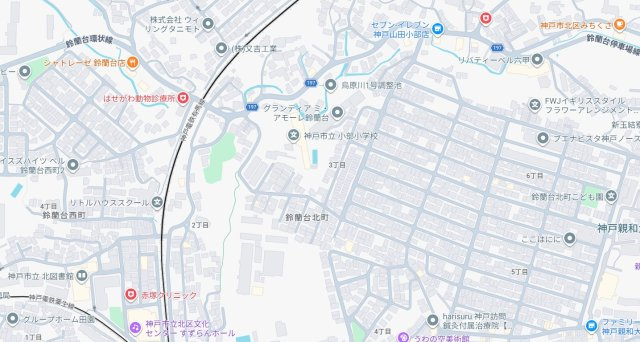 神戸市北区鈴蘭台北町　第2期　新築一戸建ての地図