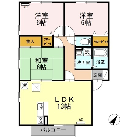 【間取り】 | ウィルモア泉都町A棟