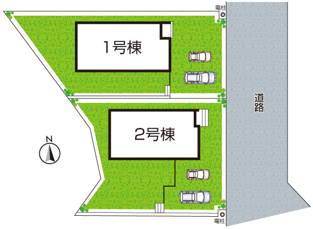 神戸市北区泉台　第1期　新築一戸建ての区画図|全2区画