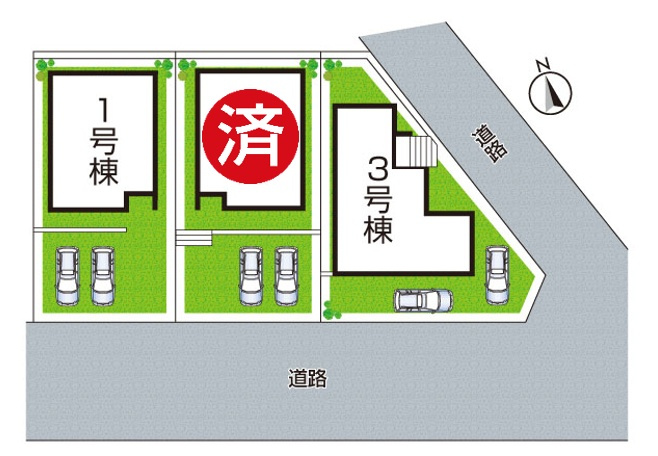 神戸市北区鈴蘭台北町　第12期　新築一戸建ての区画図|全３区画