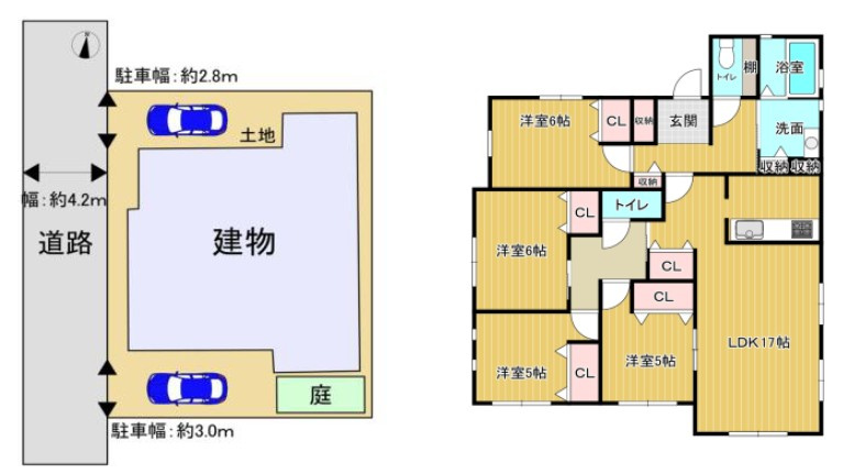 蓮田市西新宿　平屋中古戸建の間取り