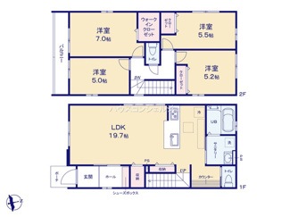 【間取り】 | 名古屋市南区楠町50-13【仲介手数料無料】新築一戸建て　2号棟