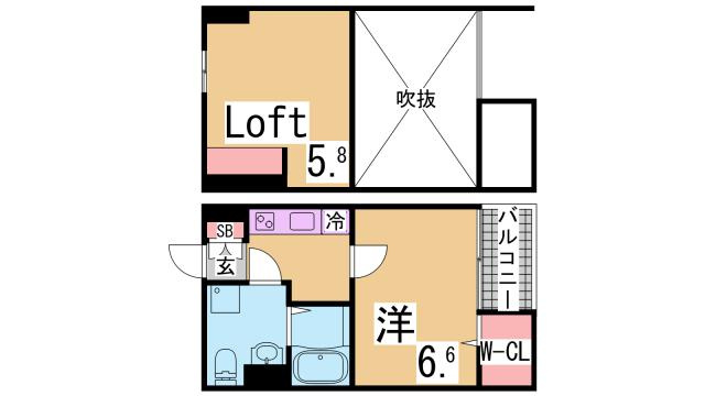 神戸市長田区浜添通６丁目のアパートの間取り