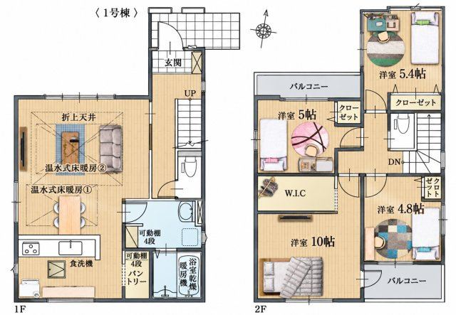 練馬区大泉学園町６丁目 西武池袋線 大泉学園駅 新築戸建の間取り