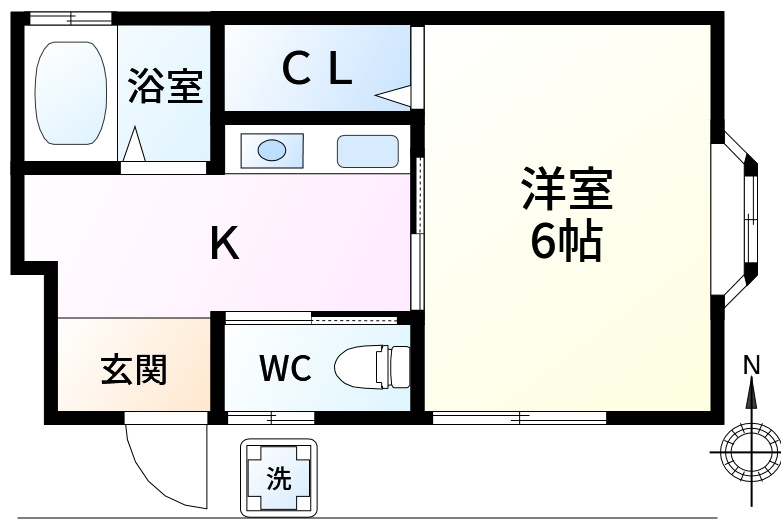 奈良橋第二コーポの間取り