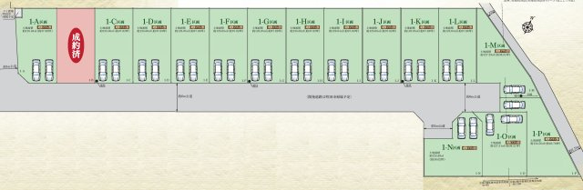 町田市木曽西1丁目　建築条件付き売地全16区画の区画図