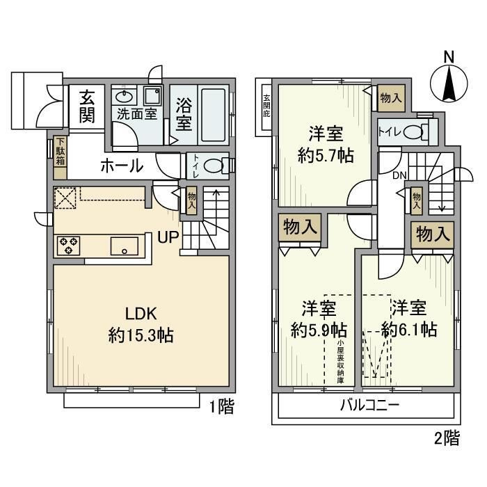 上連雀戸建の間取り