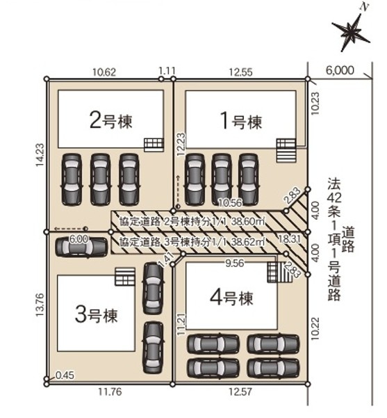 【新築戸建】いわき市中岡町第7の区画図|区画図です。ご参照ください。