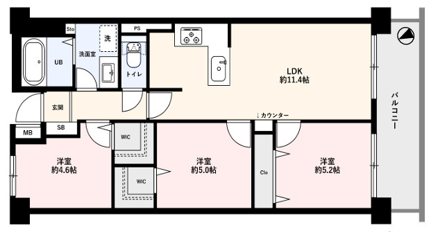 ローヤルシティ大宮宮原の間取り|【3LDK：62.90㎡　バルコニー面積：8.40㎡】主要駅『大宮』駅まで1駅で、都内までの通勤もアクセス良好です。また大宮から少し離れることで、静かで落ち着いた住環境になり、住みやすい地域です。