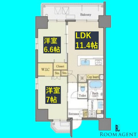 グランドゥール瑞穂通の間取り